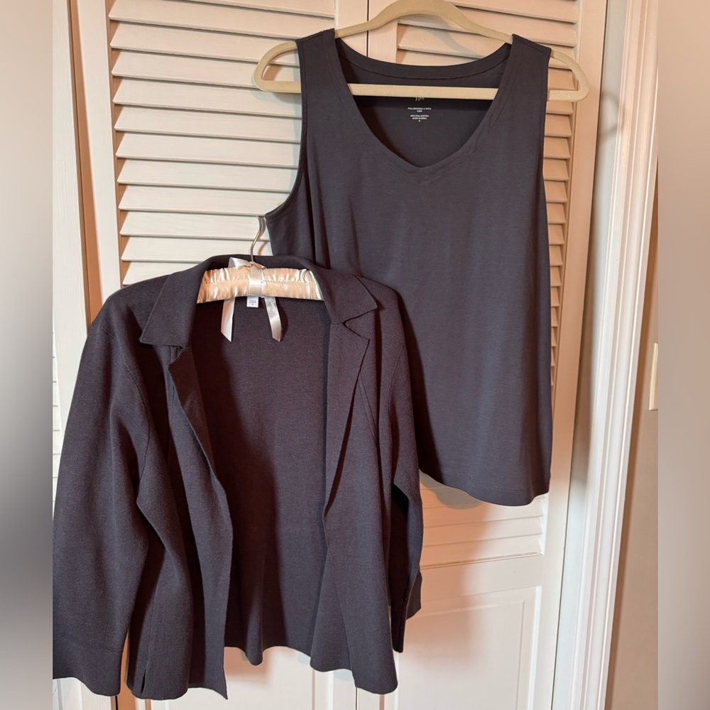 J. Jill Charcoal Cardigan Sweater